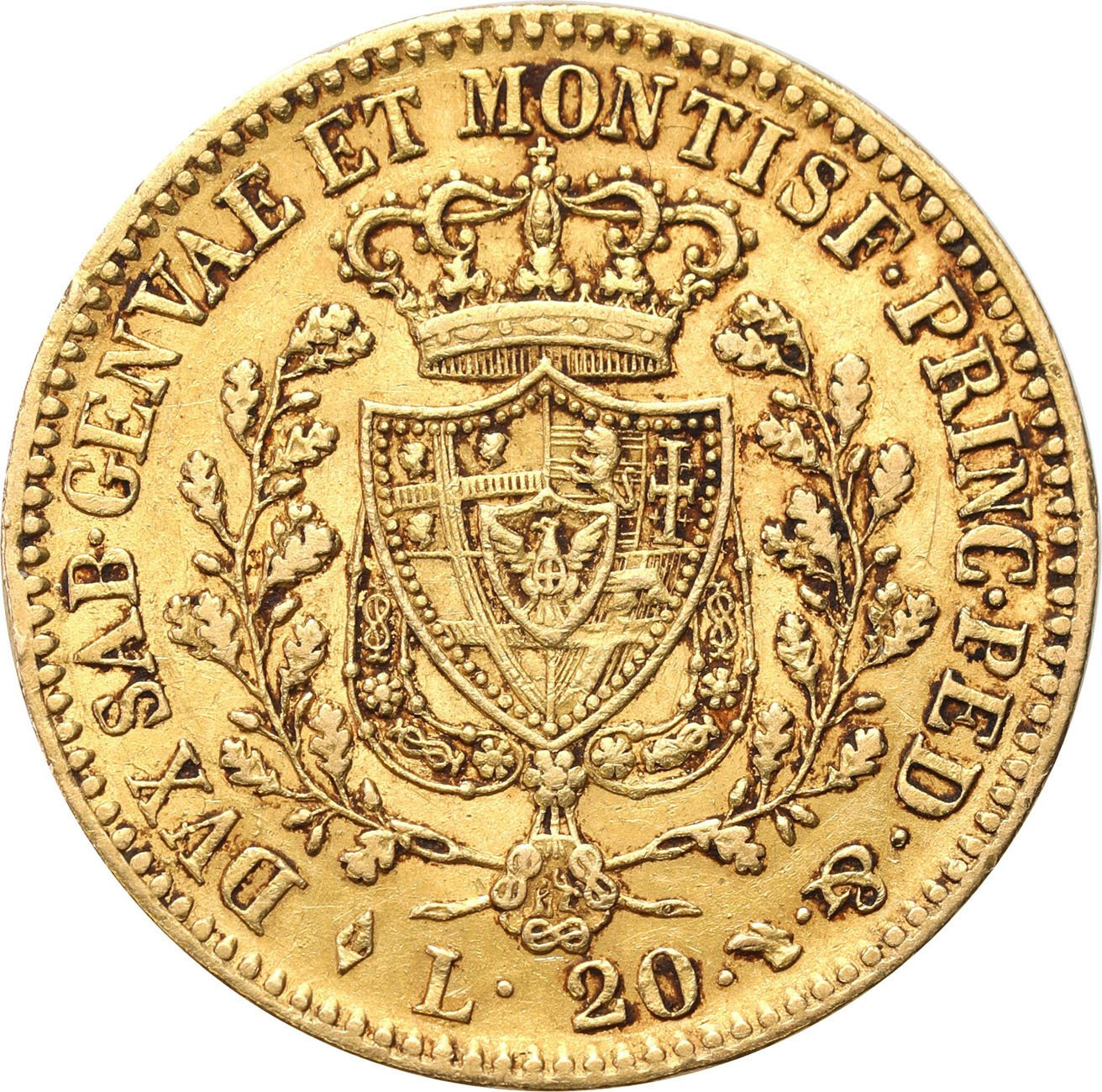 Włochy Sardynia 20 Lirów 1826 (orzeł), Turyn